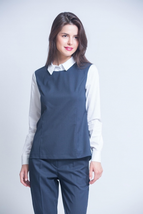 Блузка Ivera Collection 662 темно-синий в мелкую полоску размер 42-50 #4