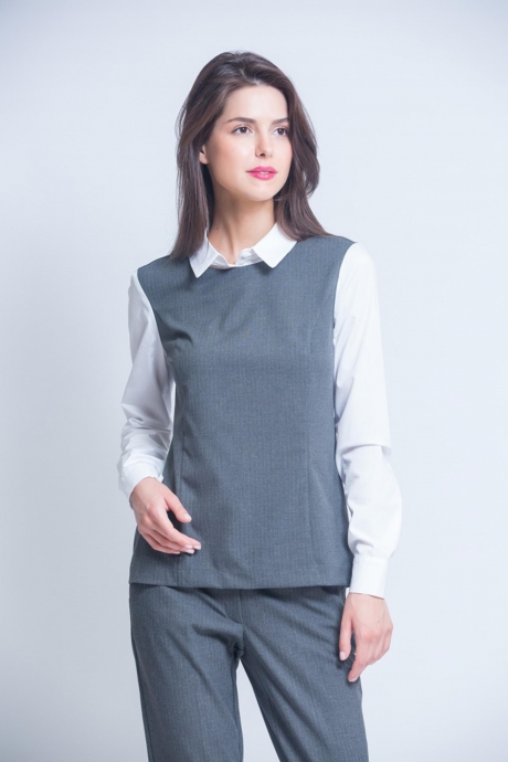 Блузка Ivera Collection 662 серый в мелкую полоску размер 42-50 #5