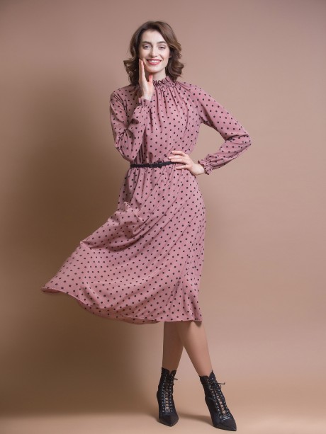Платье Ivera Collection 734 розовый в горох размер 42-50 #1