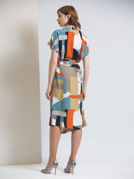 Платье Ivera Collection 808 беж/бирюза/чёрный размер 44-52 #6