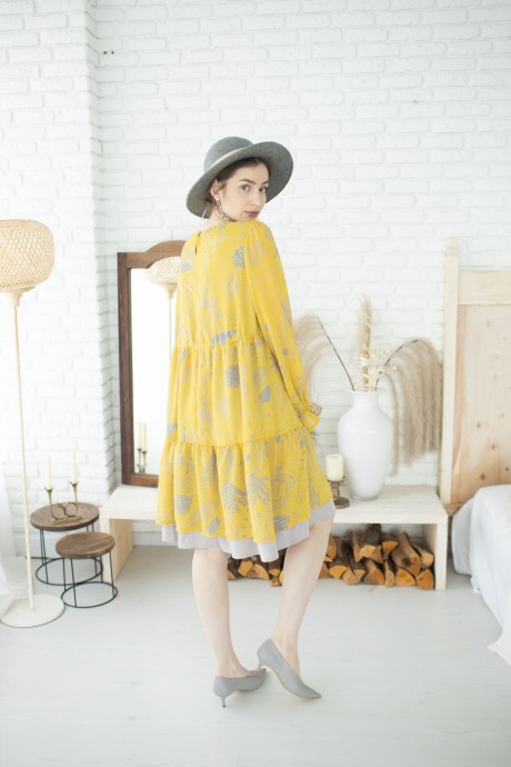 Платье Ivera Collection 1007 желтый, серый размер 42-52 #3