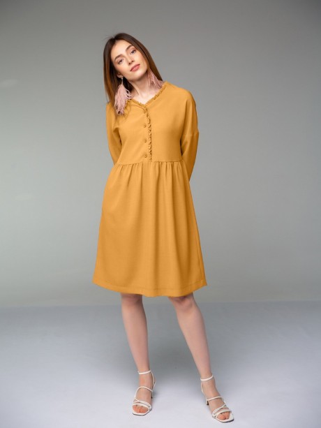 Платье Ivera Collection 1008 горчичный размер 42-52 #1