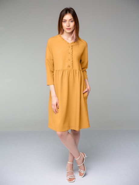Платье Ivera Collection 1008 горчичный размер 42-52 #2