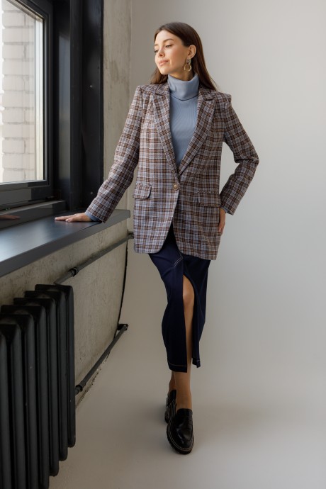 Жакет (пиджак) Ivera Collection 3020 коричневый,голубой размер 42-50 #6