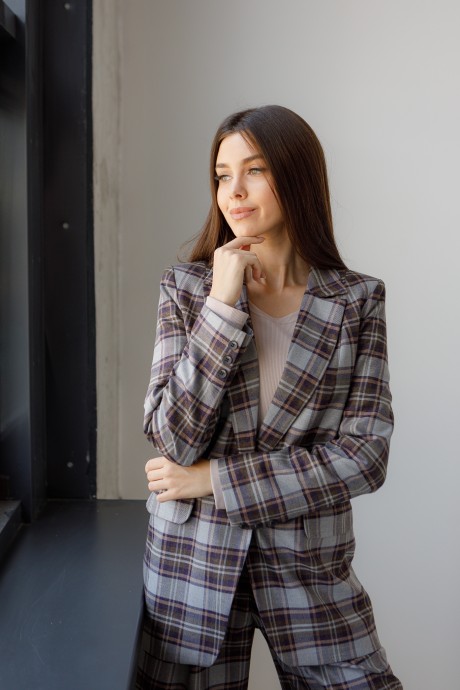 Жакет (пиджак) Ivera Collection 3020 Серый, фиолетовый размер 42-50 #2
