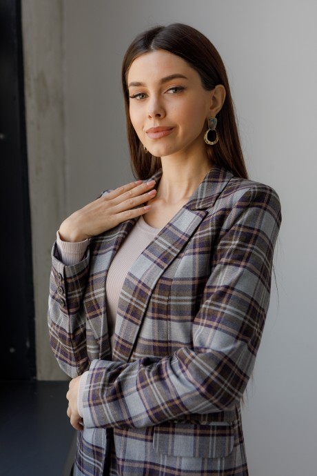 Жакет (пиджак) Ivera Collection 3020 Серый, фиолетовый размер 42-50 #3