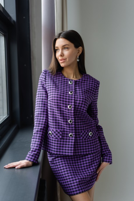 Жакет (пиджак) Ivera Collection 3030 фиолетовый/черный размер 42-50 #1