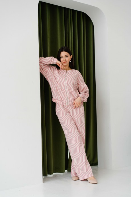 Жакет (пиджак) Ivera Collection 3032 молочный/розовый размер 42-48 #3