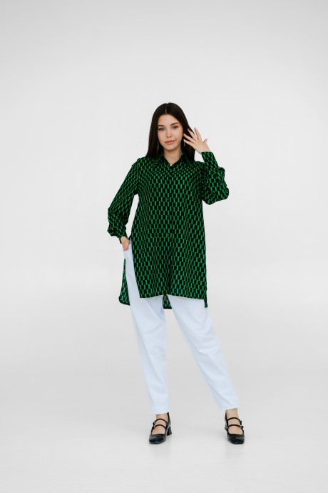 Блузка Ivera Collection 5058L черный,зеленый размер 42-50 #2