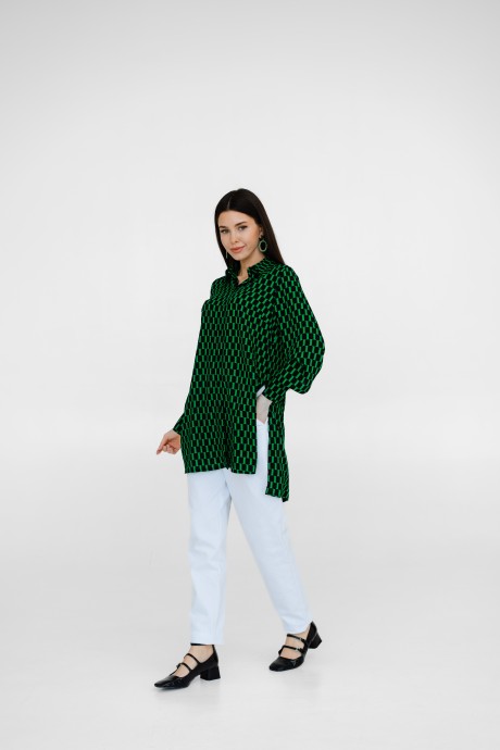 Блузка Ivera Collection 5058L черный,зеленый размер 42-50 #4