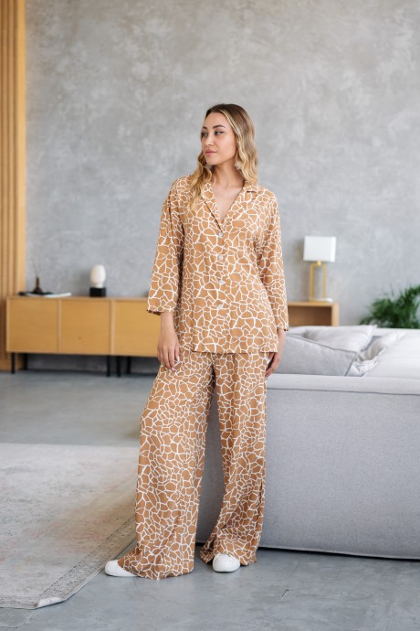 Пижама Ivera Collection 6033 бежевый, белый размер 44-50 #2