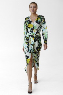 Платье Ivera Collection 1129 зеленый+молочный #1