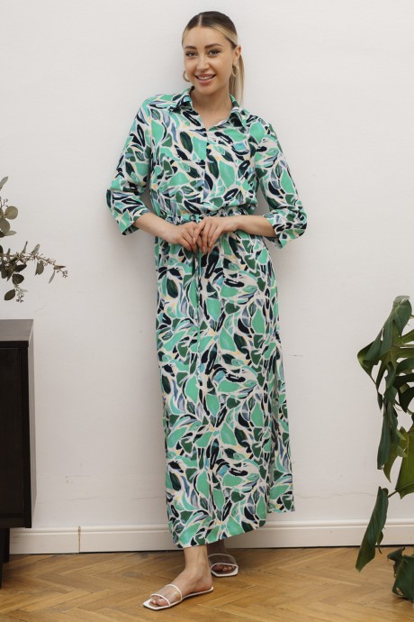 Платье Ivera Collection 1092П молочный, бирюзовый размер 42-52 #2