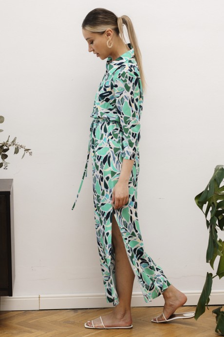 Платье Ivera Collection 1092П молочный, бирюзовый размер 42-52 #4
