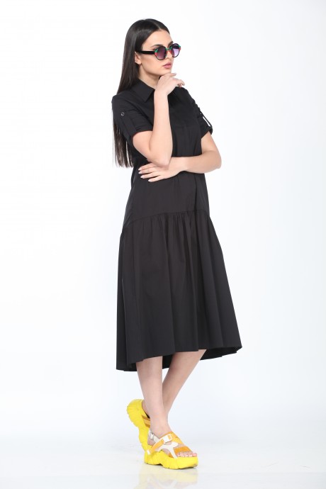 Платье Juliet style D134 черный+вышивка размер 42-50 #6