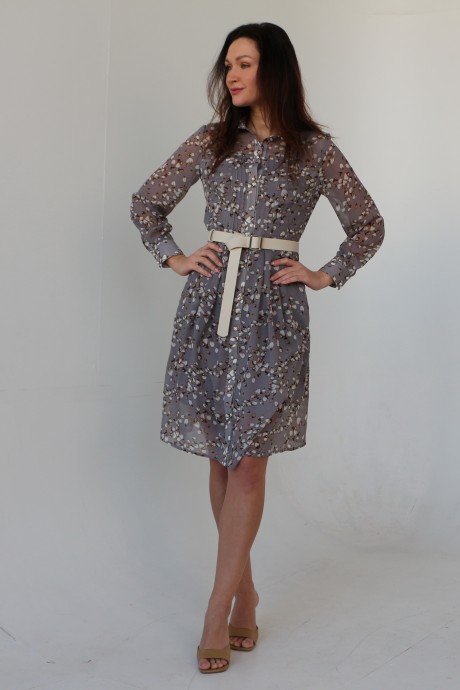 Платье Juliet style D189 серый с узором размер 44-48 #2