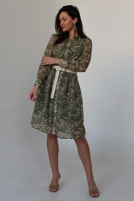 Платье Juliet style D189-1 зеленый с узором размер 42-46 #2