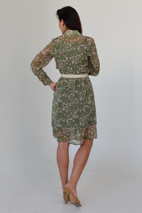 Платье Juliet style D189-1 зеленый с узором размер 42-46 #5