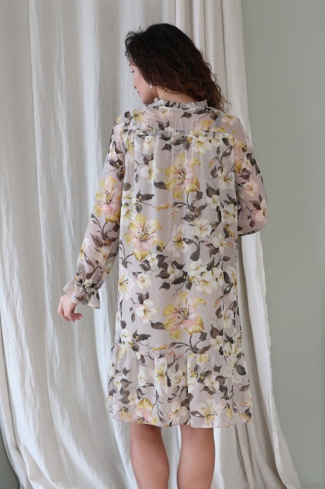 Платье Juliet style D195 : серый в цветы размер 44-48 #3