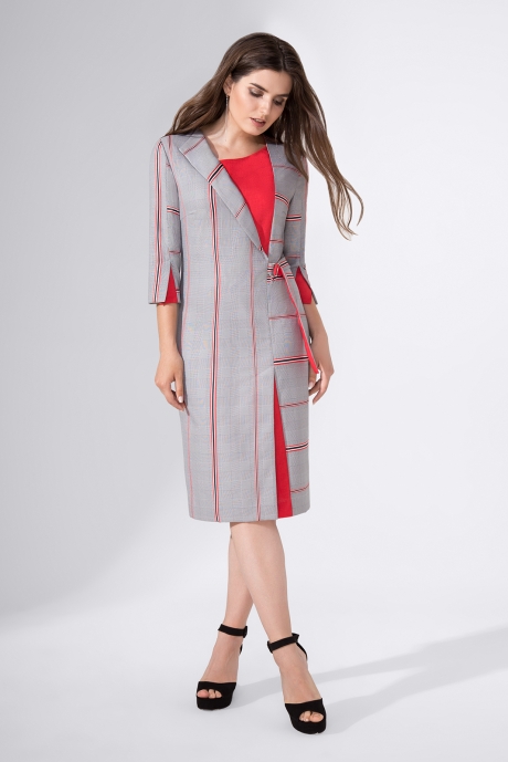 Платье Avanti Erika 859 серый/красный размер 46-50 #1