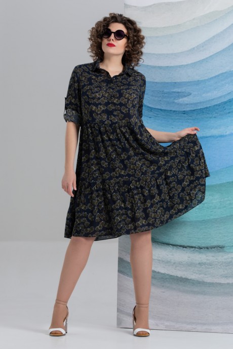 Платье Avanti Erika 1171 -7 синий/хакки размер 46-56 #1