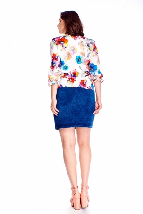 Блузка, туника, рубашка Gracja 01-001- 0004 яркие цветы на сером размер 44-54 #2