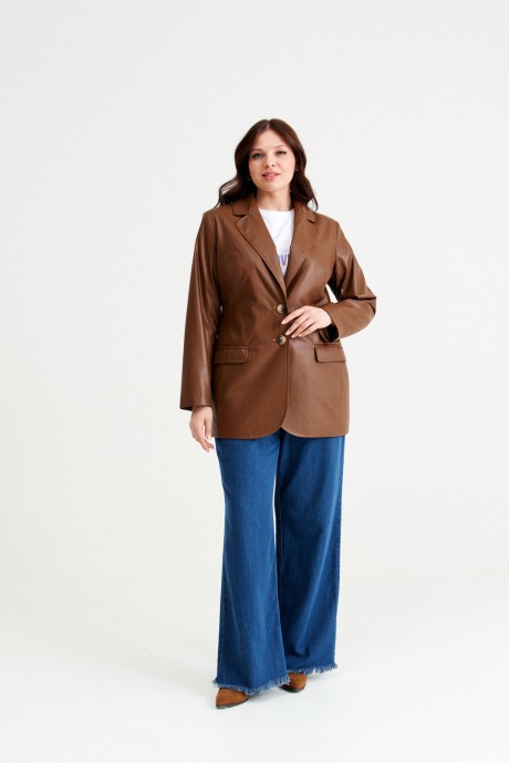Жакет (пиджак) NORMAL N14-183 коричневый размер 48-58 #1
