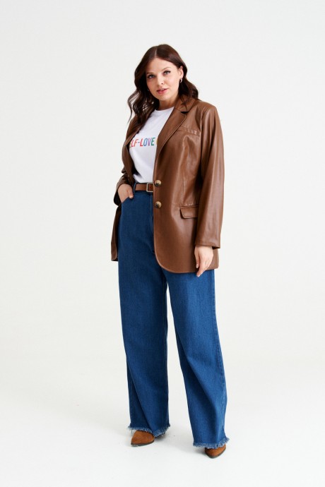 Жакет (пиджак) NORMAL N14-183 коричневый размер 48-58 #4