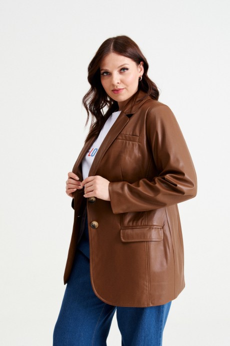 Жакет (пиджак) NORMAL N14-183 коричневый размер 48-58 #5