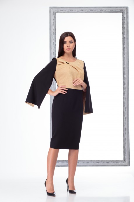 Вечернее платье Angelina&Сompany 461 черное+золото размер 48-52 #1