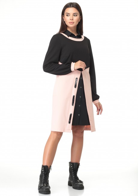 Платье Angelina&Сompany 497р черный+розовый размер 42-50 #3