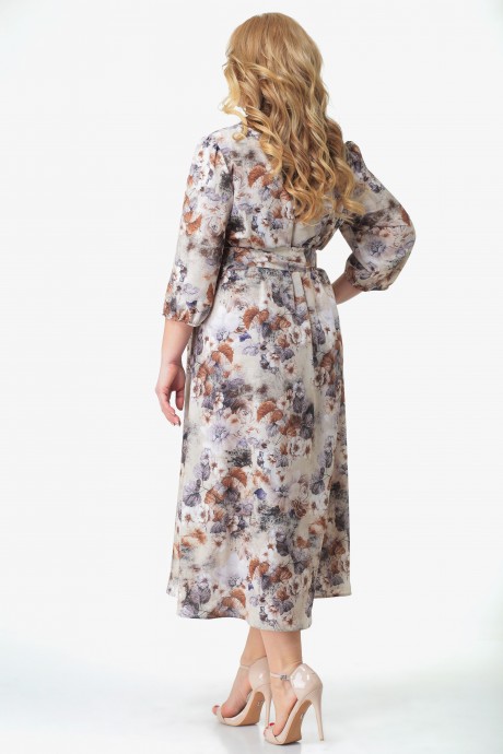 Платье Angelina&Сompany 516 б бежевые цветы размер 50-66 #4