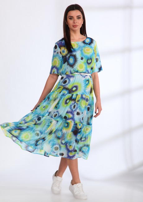 Платье Angelina&Сompany 539 голубые цветы размер 46-56 #1