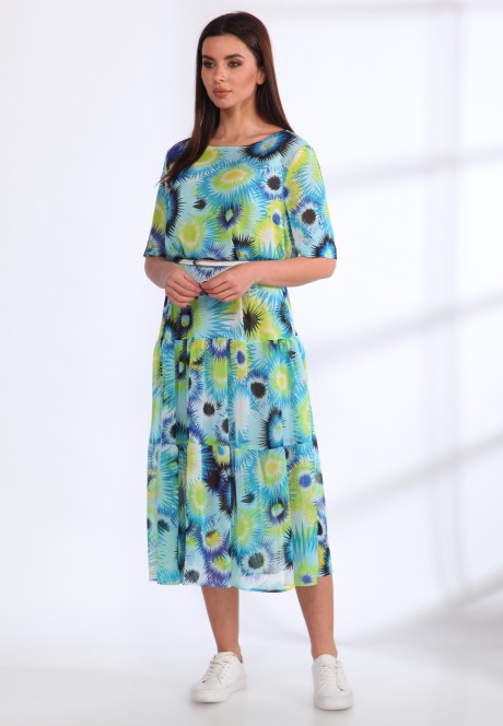 Платье Angelina&Сompany 539 голубые цветы размер 46-56 #3