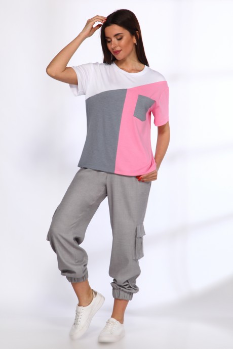 Спортивный костюм Angelina&Сompany 550 серый+розовый размер 46-56 #1