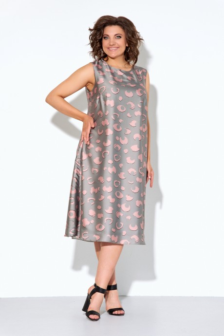 Платье FOXY FOX 1474 серо-розовый размер 44-54 #1