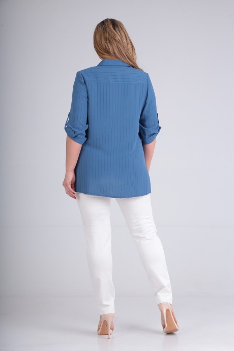 Рубашка Sovita 732 голубой в черную полоску размер 52-64 #6