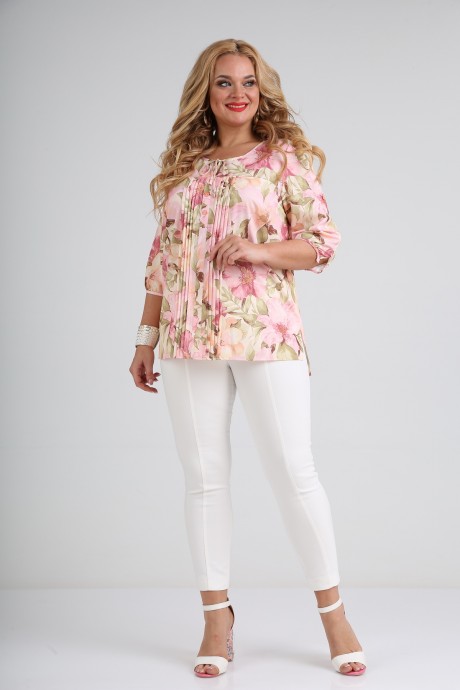 Блузка Sovita 607 розовые цветы размер 50-64 #1