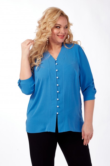 Блузка Sovita 916 синий размер 52-64 #4