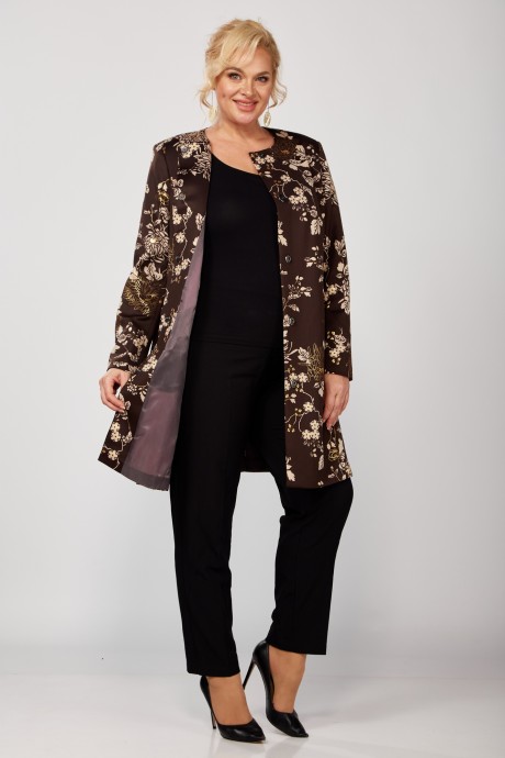 Жакет (пиджак) Sovita 1131 коричневый, принт размер 50-56 #4