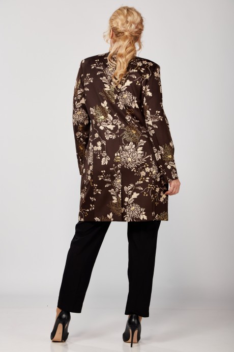 Жакет (пиджак) Sovita 1131 коричневый, принт размер 50-56 #5