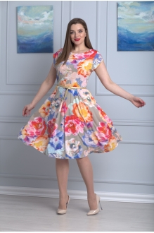 Платье Anelli 298 /1 розовый с желтым #1