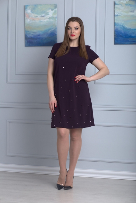 Вечернее платье Anelli 600 баклажан размер 46-56 #1