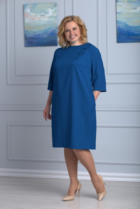Платье Anelli 334 синий размер 48-56 #1