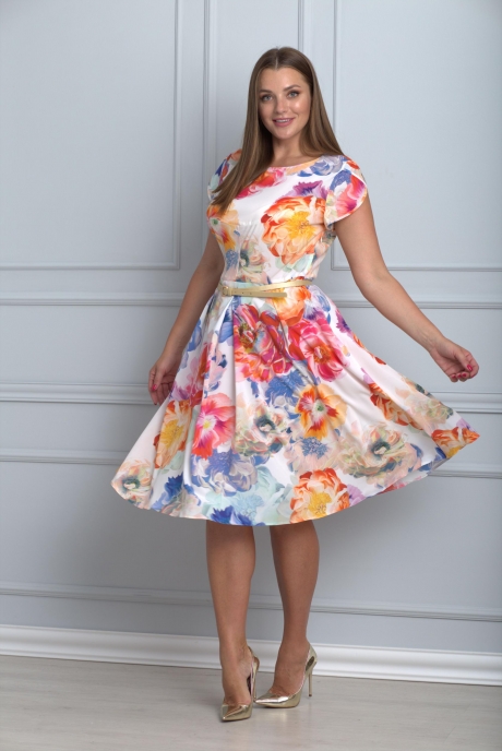 Платье Anelli 298 серо-розовый размер 48-54 #2