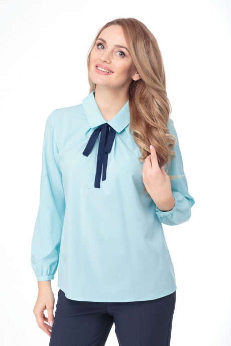 Блузка Anelli 321 голубой размер 40-52 #2