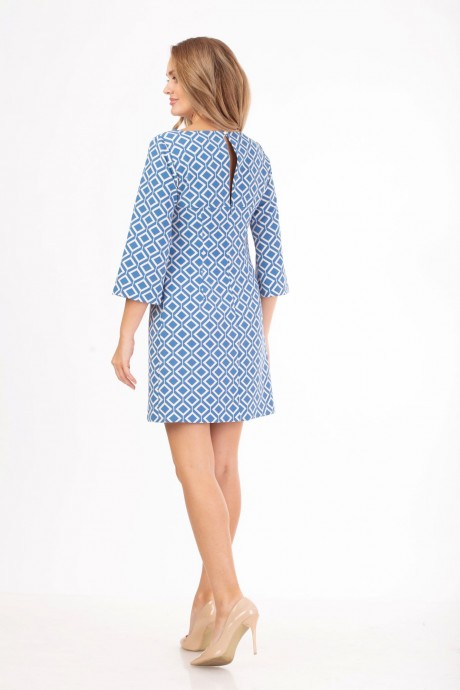 Платье Anelli 810 голубой с геометрическим принтом размер 42-48 #3