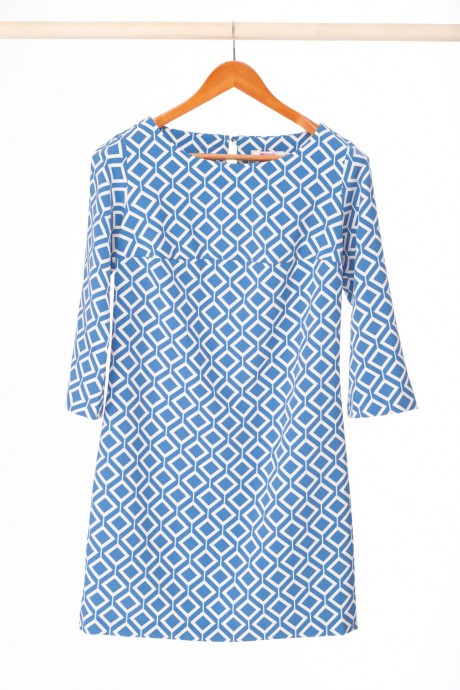 Платье Anelli 810 голубой с геометрическим принтом размер 42-48 #5