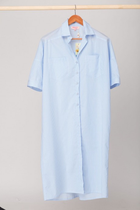 Платье Anelli 722 с тонкой полоской голубой размер 44-54 #6