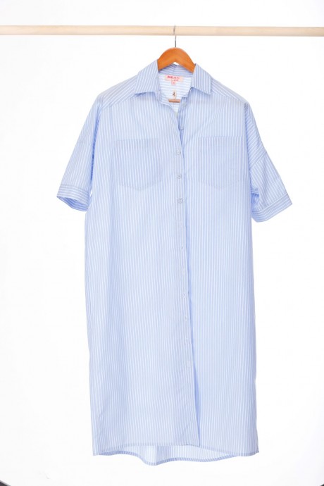 Платье Anelli 722 с широкой полоской голубой размер 44-54 #6